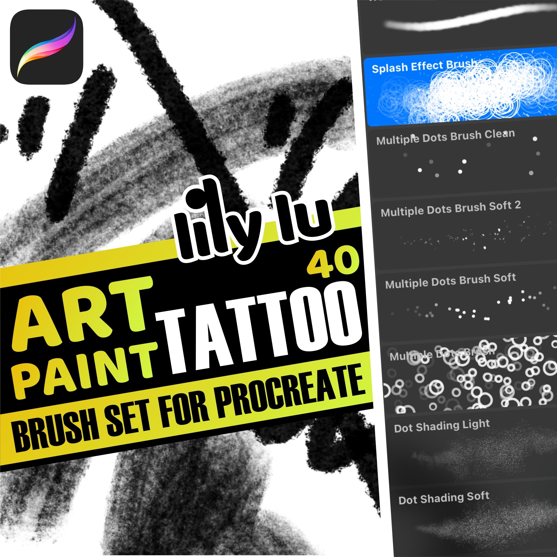 Art Paint Tattoo Brushes for Procreate