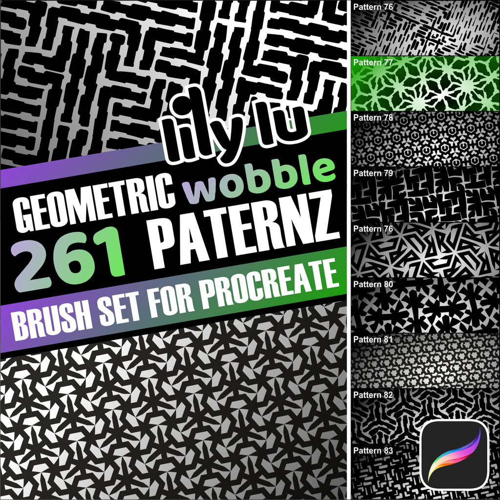 Wobble Geometric Patterns for Procreate