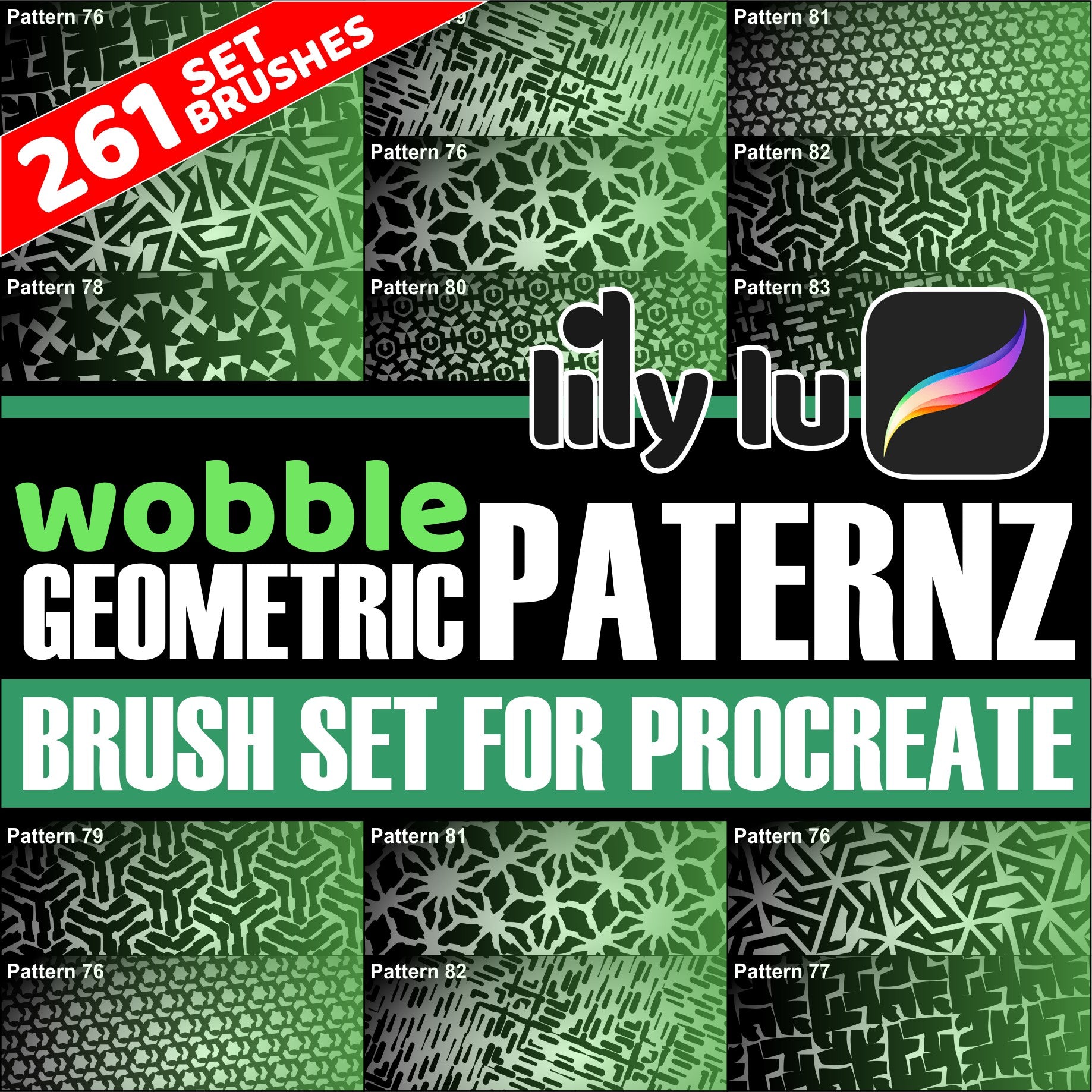 Wobble Geometric Patterns for Procreate